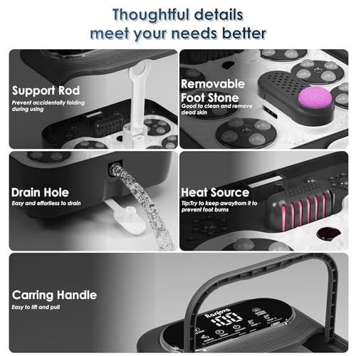 Electric Foot Spa Massager with Heat & Remote Control - 24 Shiatsu Balls