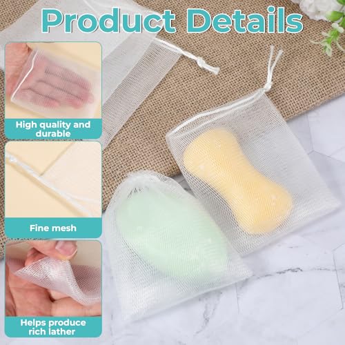 30 Pcs Mesh Soap Bags with Drawstring – 4.33 x 3.54 in