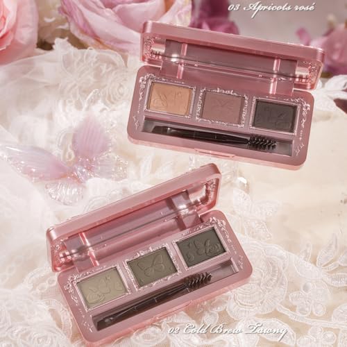 Flower Knows Midsummer Eyebrow Palette - 3 Color Waterproof Brow Powder