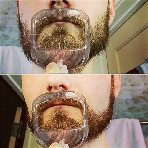 Beard Shaper Goatee Mustache Grooming Tool Face Hair Styling Template for Man - Transparent - 5 PCS/Set (Transparent)