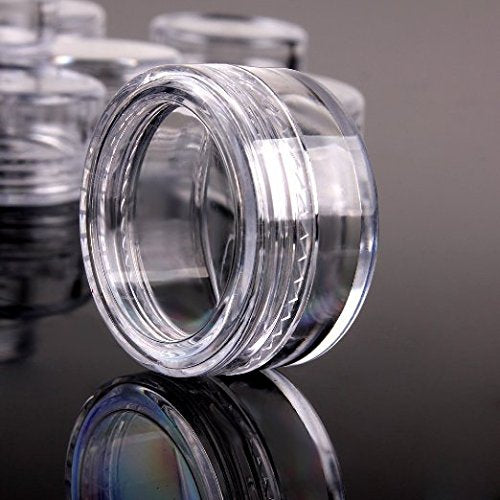 3g Clear Plastic Cosmetic Jars - Reusable Eye Shadow & Makeup Containers (50 pcs)