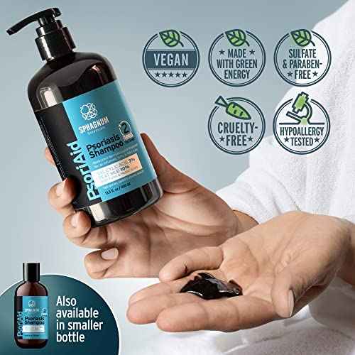 Sphagnum Botanicals Medicated Psoriasis Shampoo and Conditioner Set - Salicylic Acid 3% and Peat Mud Shampoo together with Aloe Vera and Jojoba Oil Condtioner. 2 x 13.5 fl. Oz