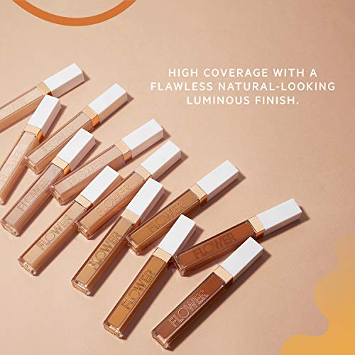 FLOWER BEAUTY By Drew Barrymore Light Illusion Full Coverage Concealer - Diffuse Dark Under Eye Circles + Blurs Blemishes - Weightless Formula + Crease Proof Makeup (Fair)