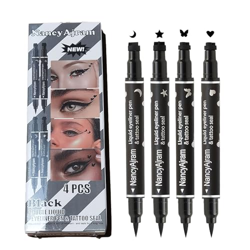 4Pcs Stamp Eyeliner Set - Winged Double Head Waterproof