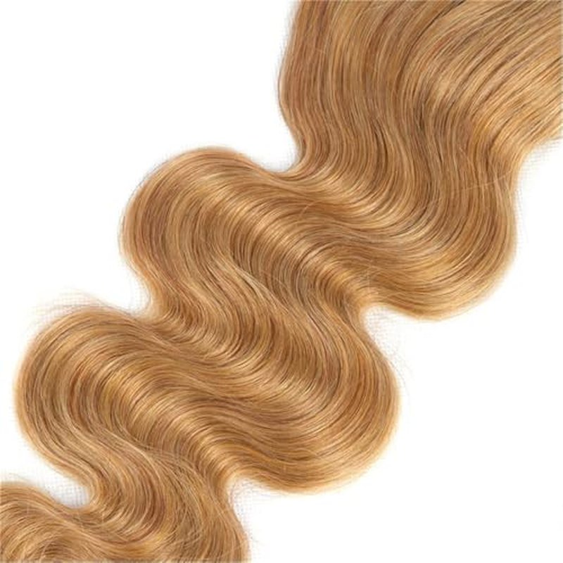 #27 Blonde 4x4 Lace Closure Body Wave Human Hair 22"