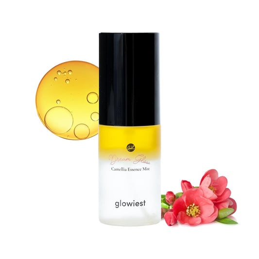 glowiest Dream Glow Camellia Essence Mist- Skin Hydration & Soothing. Glow-Booster ; All In One Multi Mist+Toner+Serum l 75% Camellia Flower Water - composed of 6 premium plant oils - 35ml/1.18 fl oz.