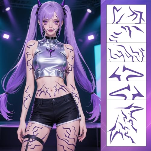Demon Slayer Temporary Tattoos - 6 Sheets Waterproof Body Art