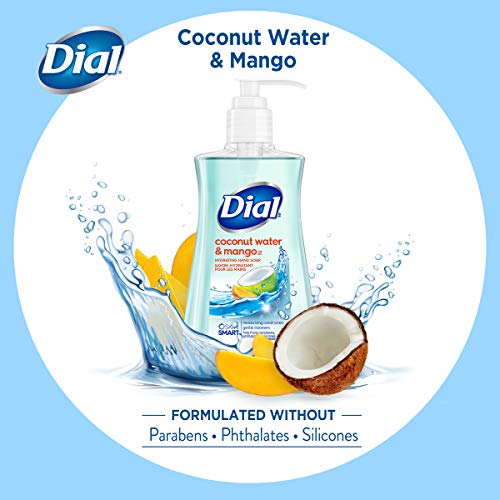 Dial Liquid Hand Soap, Coconut Water & Mango,7.5oz (Pack of 12)