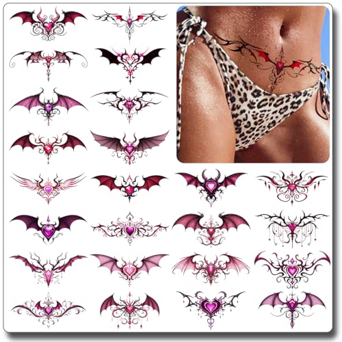 CHARLENT 24 Pc Sexy Temporary Tattoos for Women