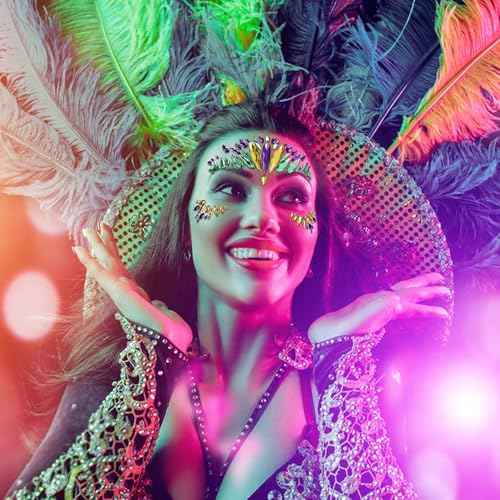 Wehhbtye 4 Set Mardi Gras Face Jewels Stickers, Self-Adhesive Mardi Gras Eye Gems Sticker, Glitter Face Crystals Decoration for Women Party Costume Cosplay Makeup Dress-up Decor