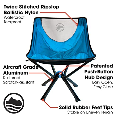 CLIQ Portable Chair - Lightweight Folding Chair for Camping - Supports 300 Lbs - Perfect for Outdoor Adventures - Sky Chair