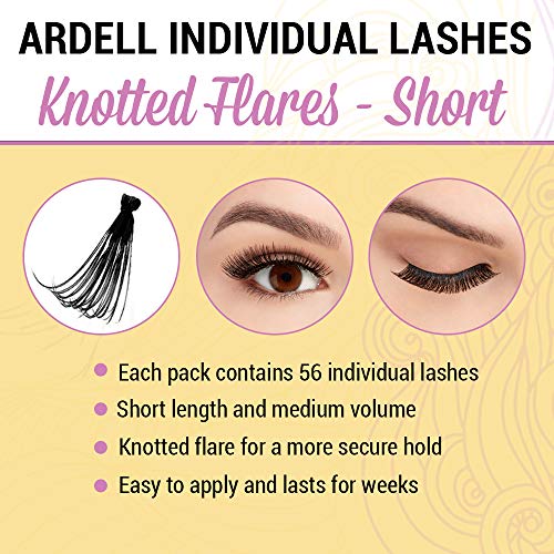 Andrea Knotted Flares Short Individual Lashes - Black, 4 Pack