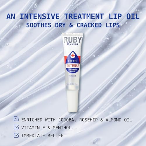 Ruby Kisses Hydrating Lip Oil Intense Treatment Gloss (2 Pack), Deep Hydrates & Heals with Natural Oils, Natural Shine Lip Care, Moisture, Repair & Protect with Antioxidants