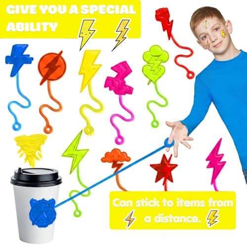 Lightning Stick Hands Party Favors - 48 Piece Set with Tattoos