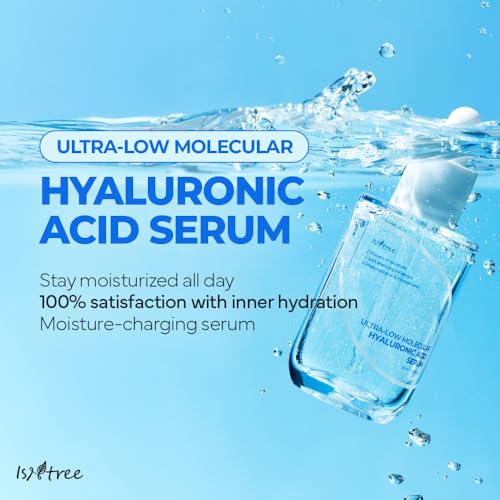 ISNTREE Ultra-Low Molecular Hyaluronic Acid Serum 1.69 fl.oz | Vegan Korean Skincare | 14-Complex Hyaluronic Acid | Deep Hydration | Lightweight & Fast-Absorbing