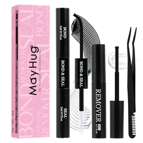 Mayhug 4-in-1 Lash Bond and Seal Kit with Remover & Tweezers