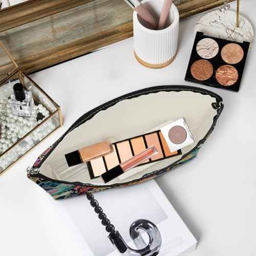 3pcs Colorful Flower Makeup Bag, Abstract Botanical Flower Cosmetic Bag, Christmas Wedding Anniversary Birthday Friendship Gifts for Women Girls Best Friends Sister Bestie Grandma Travel Toiletry Bag