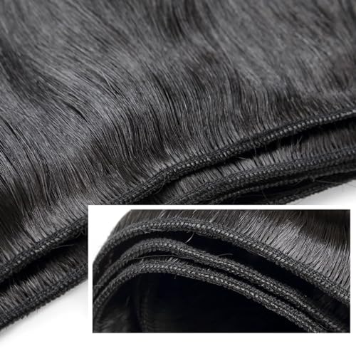 Straight 3 Bundles Human Hair 16 18 20 Inch 100% Unpro cessed Brazilian Virgin Human Hair Bundles Double Weft Weave Bundles Straight Hair 70g/Bundle Hair Natural Color