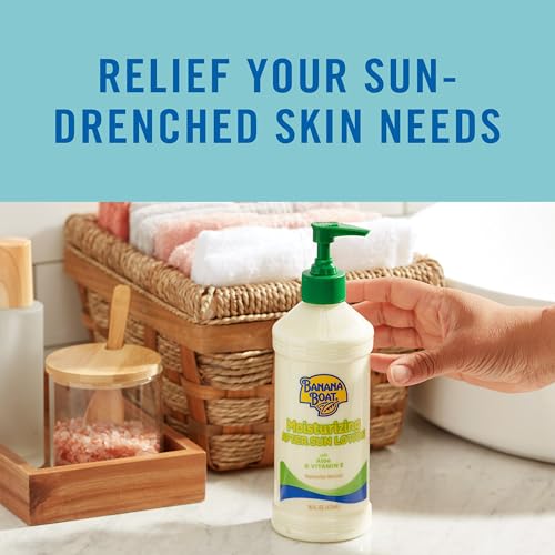 Banana Boat Moisturizing After Sun Lotion with Aloe and Vitamin E, 16Fl Oz, After Sun Lotion, Sunburn Relief, 16Fl Oz (Pack of 2)