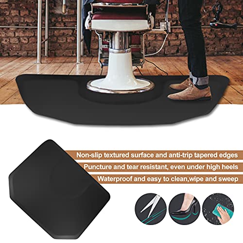 Artist hand 4 ft. x 5 ft. Barber Chair Mat Salon & Barber Shop Chair Anti-Fatigue Mats Comfort Salon Chair Mat,Black Hexagon - 1/2 in. Thick