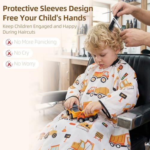 Kids Hair Cutting Cape with Sleeves - 3 Pack