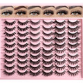 FARRED Lashes Natural False Eyelashes 6 Styles Wispy Strip Lash Pack 30 Pairs Cat Eye Fake Mink Eyelash Strips Short Fluffy Wispies Easy Lashes for Beginners Eye Lash Natural Looking for Daily Makeup