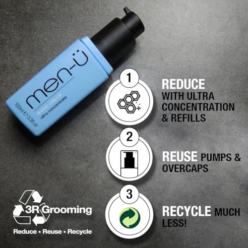 men-? SHAVE CREAM REFILL KITw/UP TO 165 SHAVES, mens shaving cream with Long Lasting/Ultra-Concentrate Formula with Tea Tree oil/Lubricants & Moisturisers, shaving cream mens 100ml x 2¡¦
