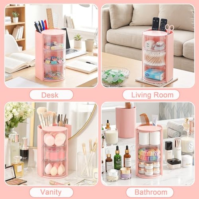 Marte Vanci 3-Tier Rotating Hair Accessory Organizer - Pink