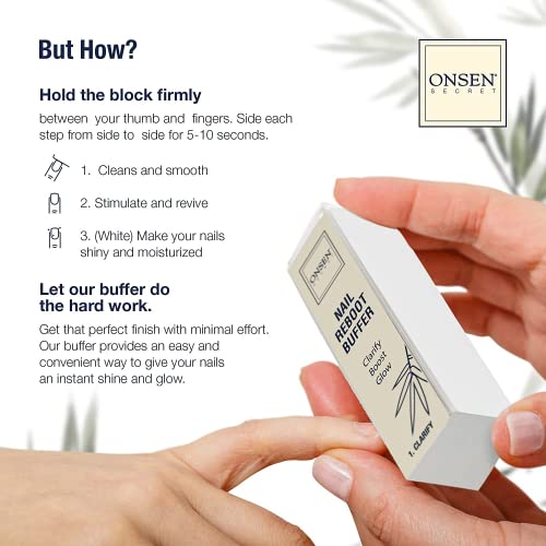 Professional Nail Buffer Block | Made in USA | Ultimate Shine Nail Buffing Block with 3 Way Buffing Methods, Smooth & Shine After Nail File, Purse Size Manicure Tools for Nail Care - 1 Pack by Onsen