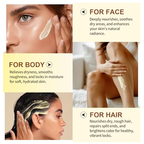 Shea Butter Raw Organic, 100% Pure & Natural Raw Unrefined Shea Butter for Body, Face & Hair - Deep Moisturizing Cream with Vitamins A, E, F - 120g (4.2 oz), Pack of 2