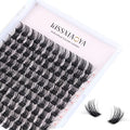 KISSXIAOYA Cluster Lashes Extensions, 144Pcs Individual Cluster Lashes D Curl 14mm, Wide Stem Cluster Eyelashes Soft Natural False Eyelashes Cluster DIY Eyelash Extension At Home (144pcs, 14mm)
