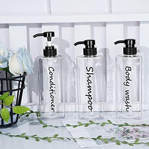 DIDROOM Refillable Shampoo Dispenser Bottles 21oz Set of 3
