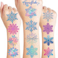 Blue Snowflake Temporary Tattoos for Kids, 96 PCS