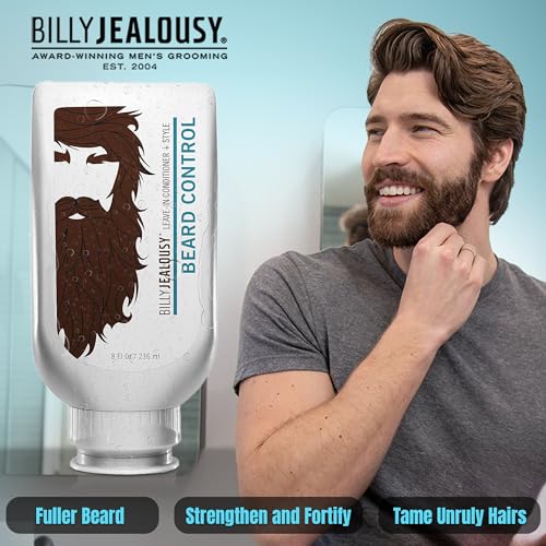 Billy Jealousy Beard Control Leave In Beard Conditioner for Men with Aloe Leaf Juice and Jojoba Seed Oil, Softens Hair and Skin, Light Hold with Matte Finish