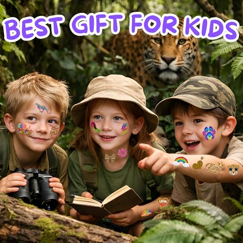 Cheetah Print Temporary Tattoos - 96 PCS Kids Party Favors