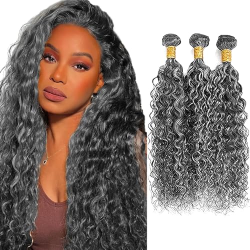P1B Gray Water Wave Human Hair Bundles 24 Inch