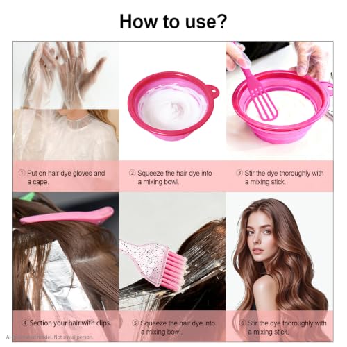 21 Pcs Pink Hair Dye Kit - Professional Salon Tools