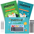 Cozodome Grooved Cursive Handwriting Workbook for Kids, Reusable Magic Practice Book