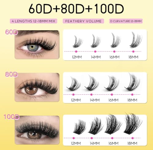 Wispy Lash Clusters 10-18mm 144pcs - DIY Eyelash Extensions