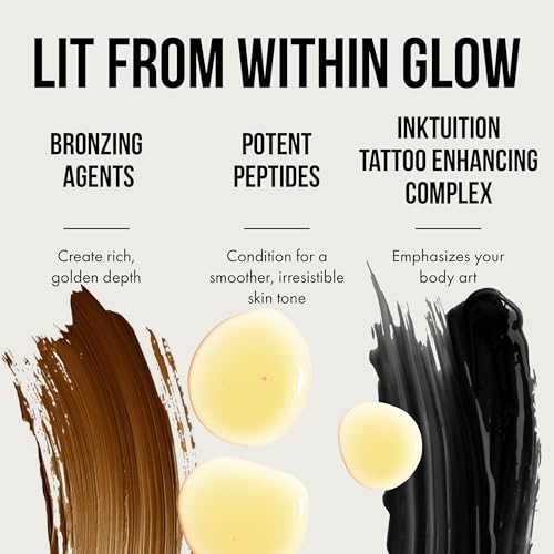 Tan Asz U Sexy & I Glow It Tanning Lotion, 400X Flawless Beauty Bronzer with Inktuition Tattoo & Selfie Glow Enhancers, 13.5 Fl Oz