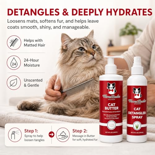 Warren London Cat Detangler & Hydrating Butter Set, 8oz