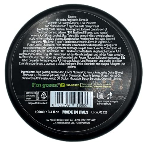 The Goodfellas¡¯ Smile FURIAH (Leather & Wood) Italian Shaving Soap ? Premium Tallow-Based Wet Shaving Soap for Razor Glide, Brush Lather & Bold Scented Grooming