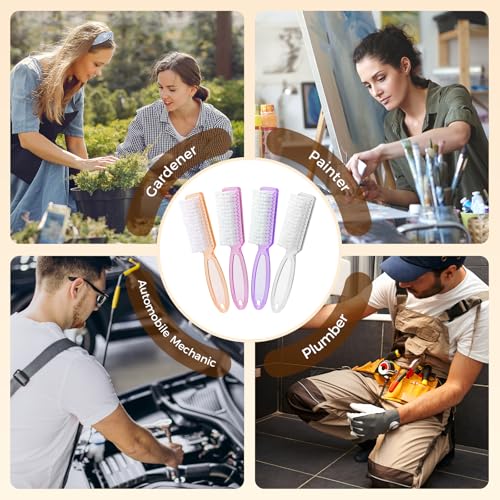 Heavy-Duty Nail Brush Set - 4 Pack Fingernail & Foot Scrubber