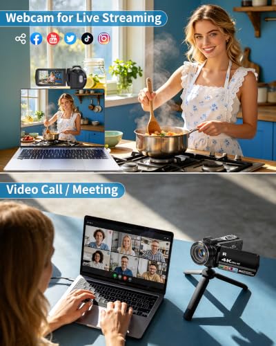 4K Video Camera Camcorder with 18X Zoom & Night Vision