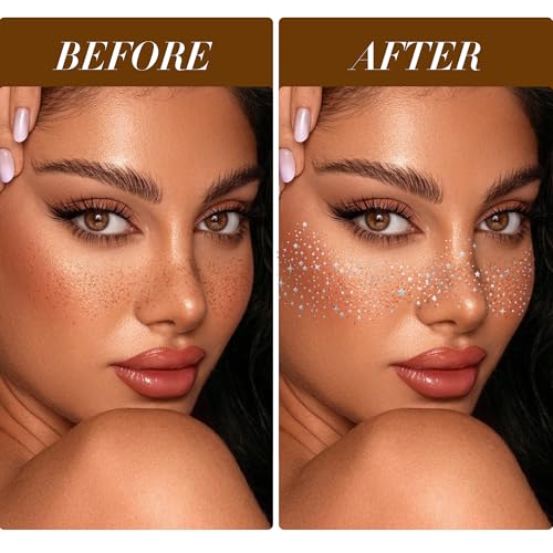 Glitter Freckles Face Tattoos - 30 Piece Silver Sparkle Patches