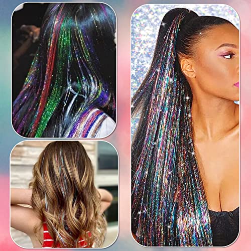 Hair Tinsel Kit 12 Colors 2400 Strands with Tools