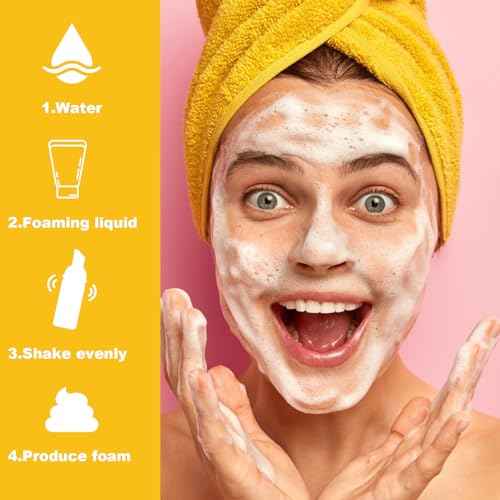 2oz Travel-Sized Foaming Pump Bottles, 4PCS Empty Foam Pump Bottle, Refillable Travel Size Mousse Bottle, Hand Soap Shampoo Lash Shampoo Foaming Soap Dispenser, BPA Free(Clear)