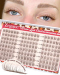 Brown Lash Clusters 10-14MM Natural Eyelash Extensions Clear Band