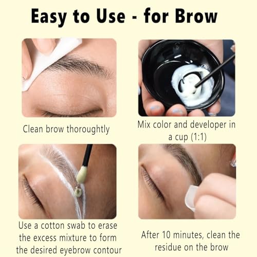 Eyebrow & Eyelash Tint Kit - Black & Brown, 10 Applications