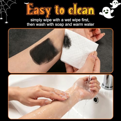 Black & White Oil Face Paint Kit with Lipstick & Setting Powder